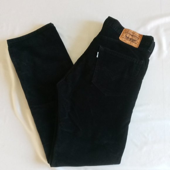 Levi's 505 Regular Fit white tab black Corduroy Pants Size 34 - Picture 2 of 9